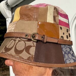 RARE: Coach patchwork, bucket hat. Size M/L. Tried it on, never wore.